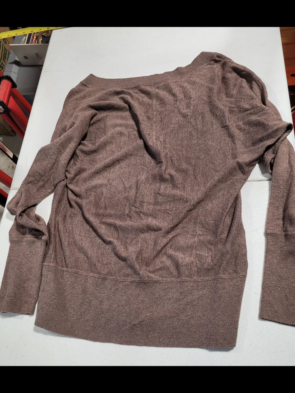 LOFT Brown V-Neck Long Sleeve Sweater - Picture 3 of 3